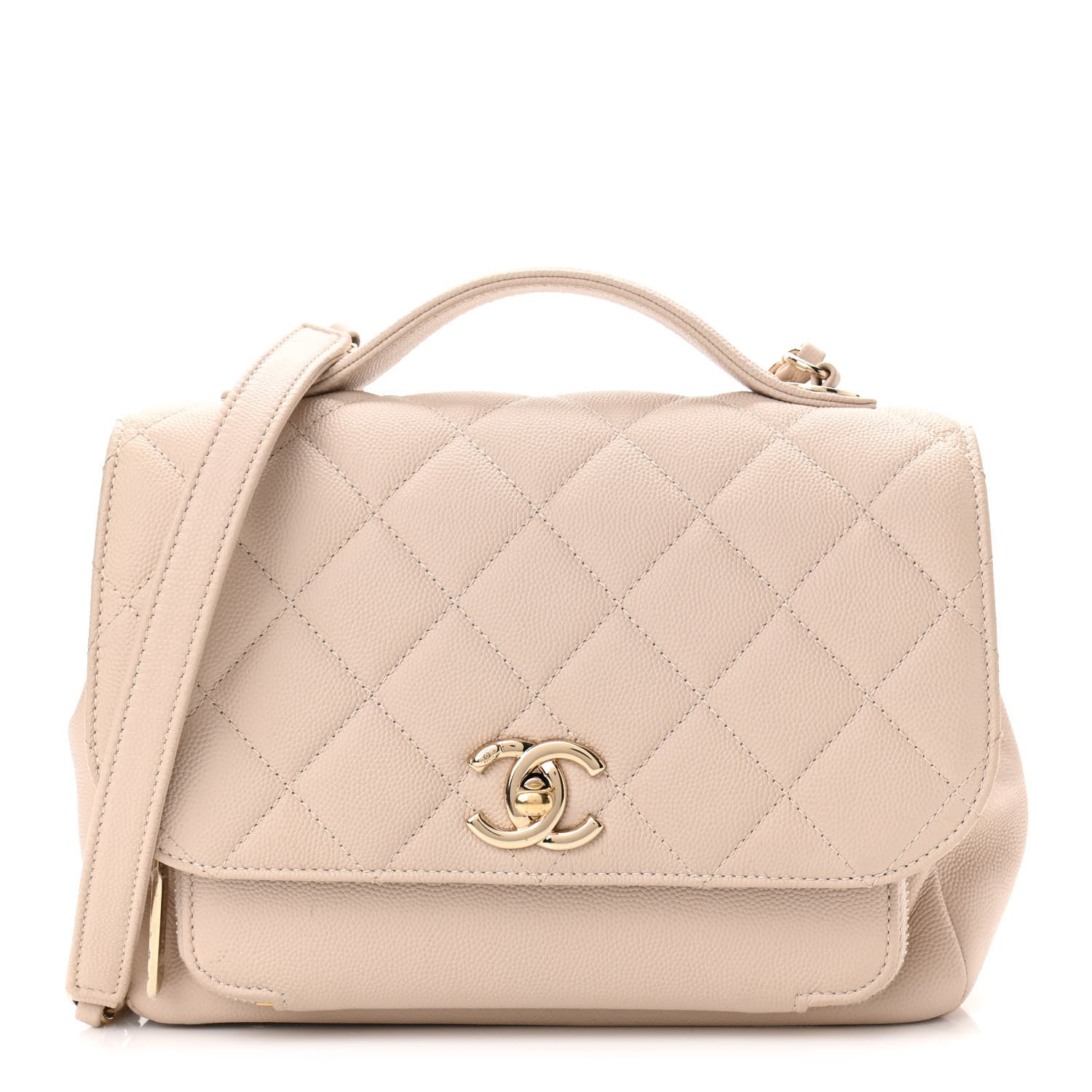 Chanel Caviar Quilted Medium Business Affinity Flap Beige 1 of 10