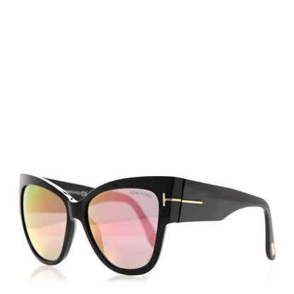 Tom Ford Acetate Anoushka Cat Eye Sunglasses TF371 Black 1 of 8