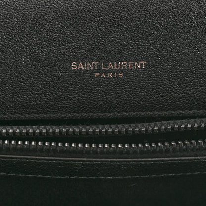 Saint Laurent Sheepskin Matelasse Chevron Monogram Monochrome Medium College Bag Black 6 of 10