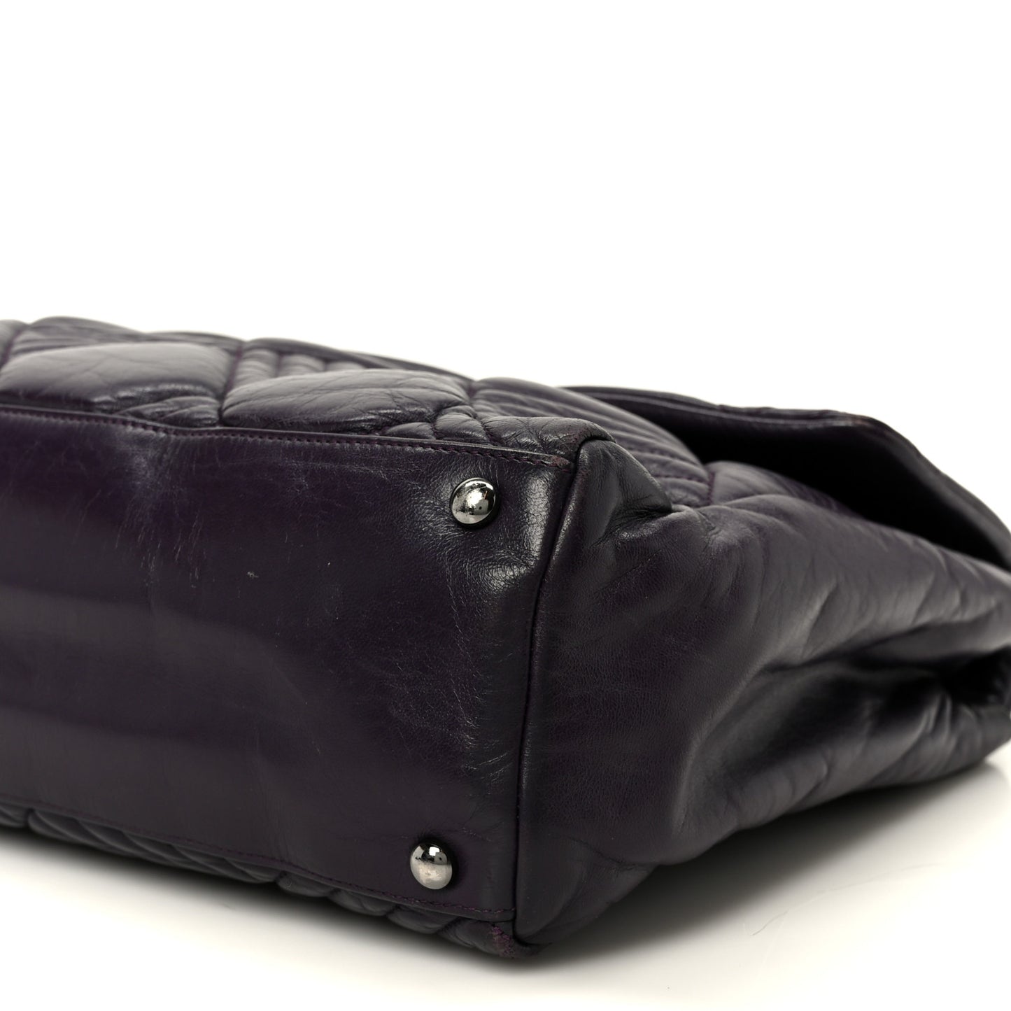 Lambskin In And Out XL Maxi Flap Dark Purple