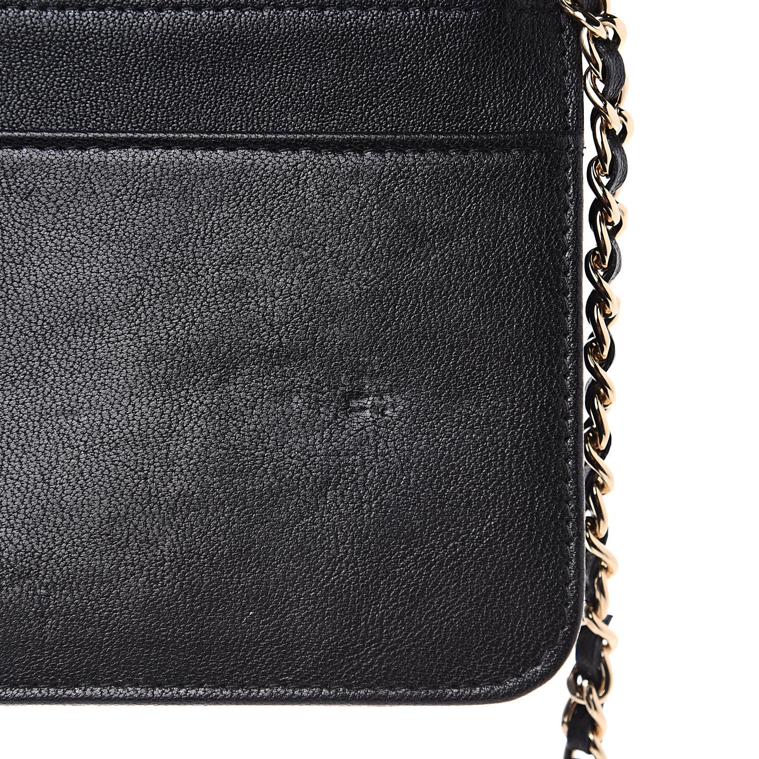 Chanel Caviar Sheepskin Chevron Quilted Vintage Mademoiselle Wallet On Chain WOC Black 9 of 11