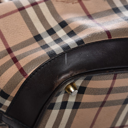 Burberry Haymarket Check Medium Golderton Tote Chocolate 13 of 20