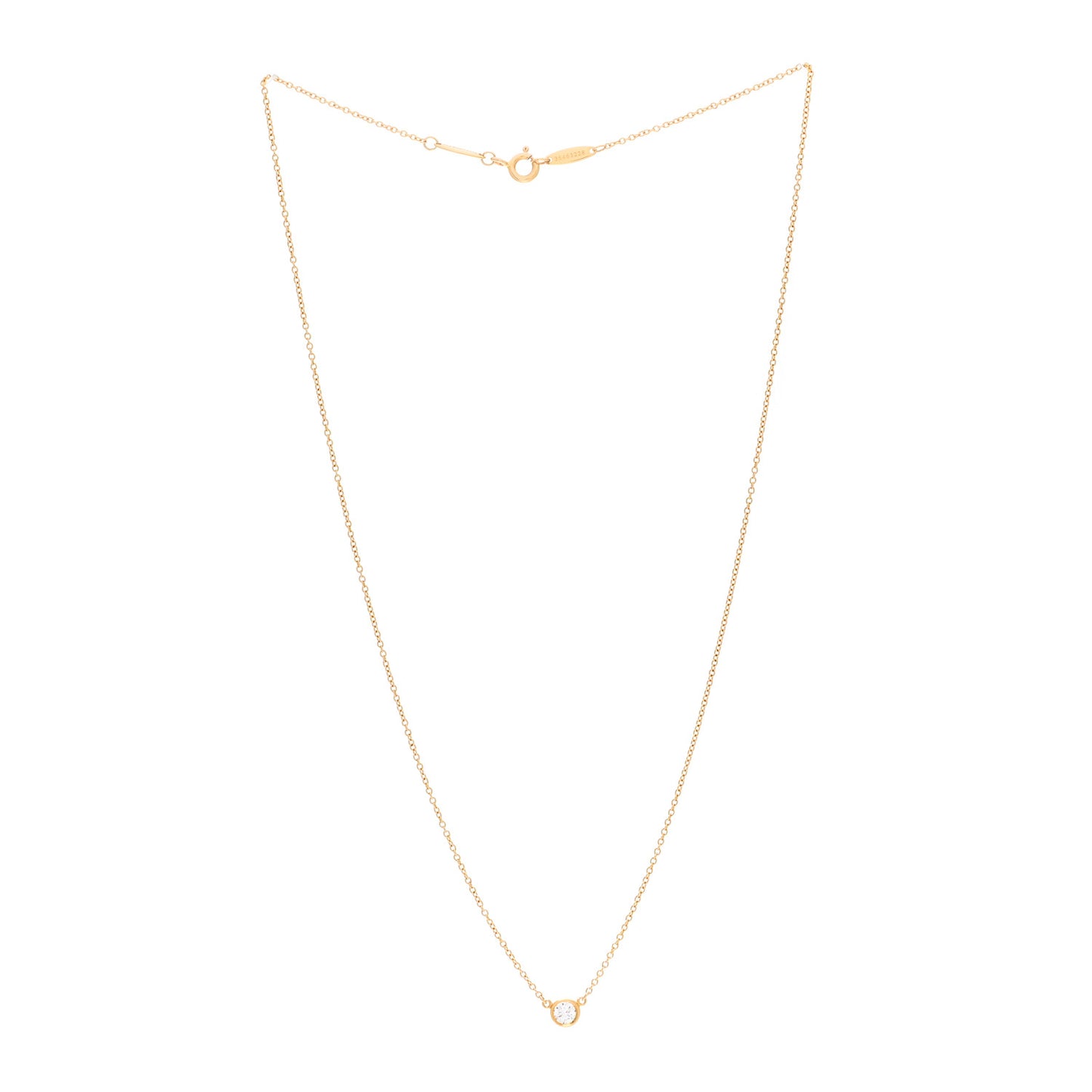 18K Yellow Gold Diamond .19ct Elsa Peretti Diamonds by the Yard Pendant Necklace