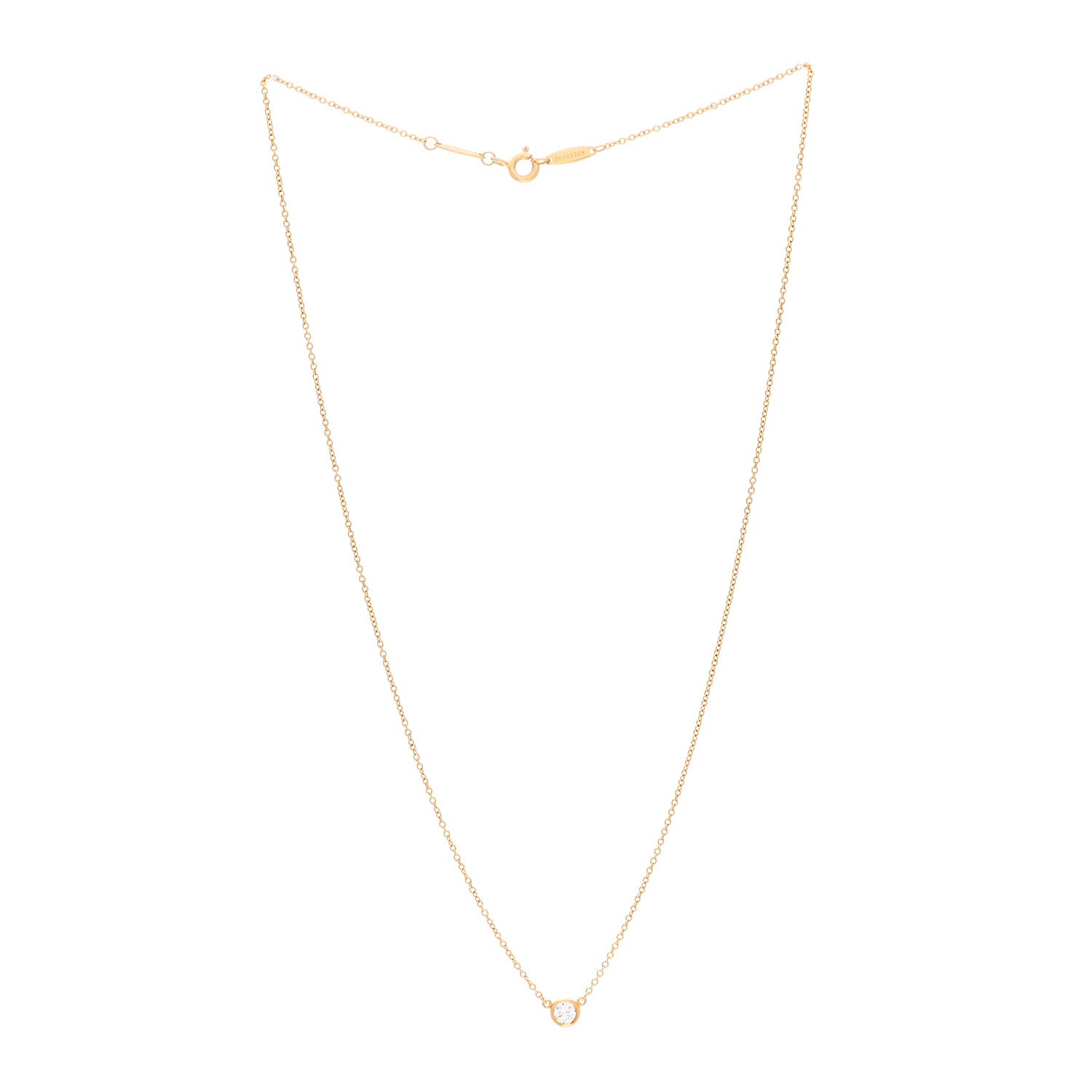 Tiffany 18K Yellow Gold Diamond .19ct Elsa Peretti Diamonds by the Yard Pendant Necklace 3 of 8