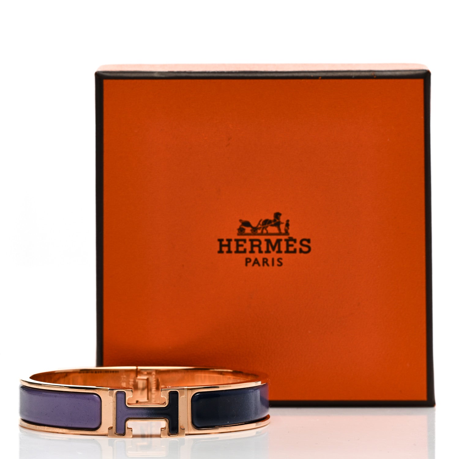 Hermes Enamel Narrow Fusion Clic Clac H Bracelet GM Lilas Ultramarine 5 of 5