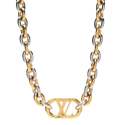 Louis Vuitton Metal Everyday LV Chain Necklace Gold Silver 1 of 4