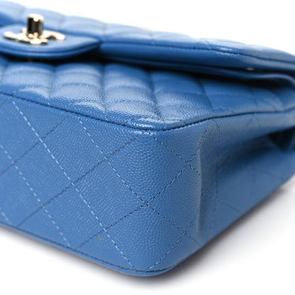 Chanel Caviar Quilted Small Double Flap Blue 10 of 10