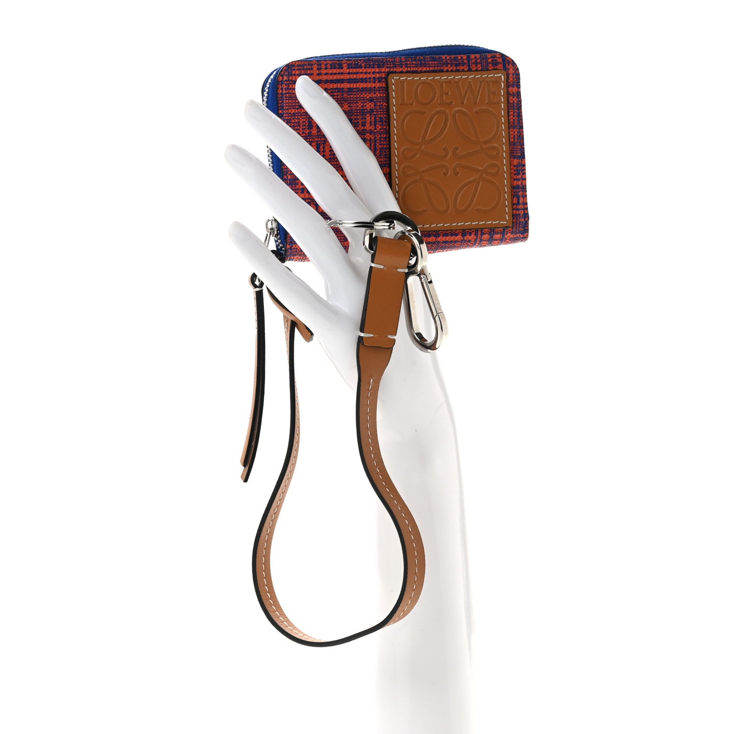 Calfskin Woven Wallet On Strap Electric Blue