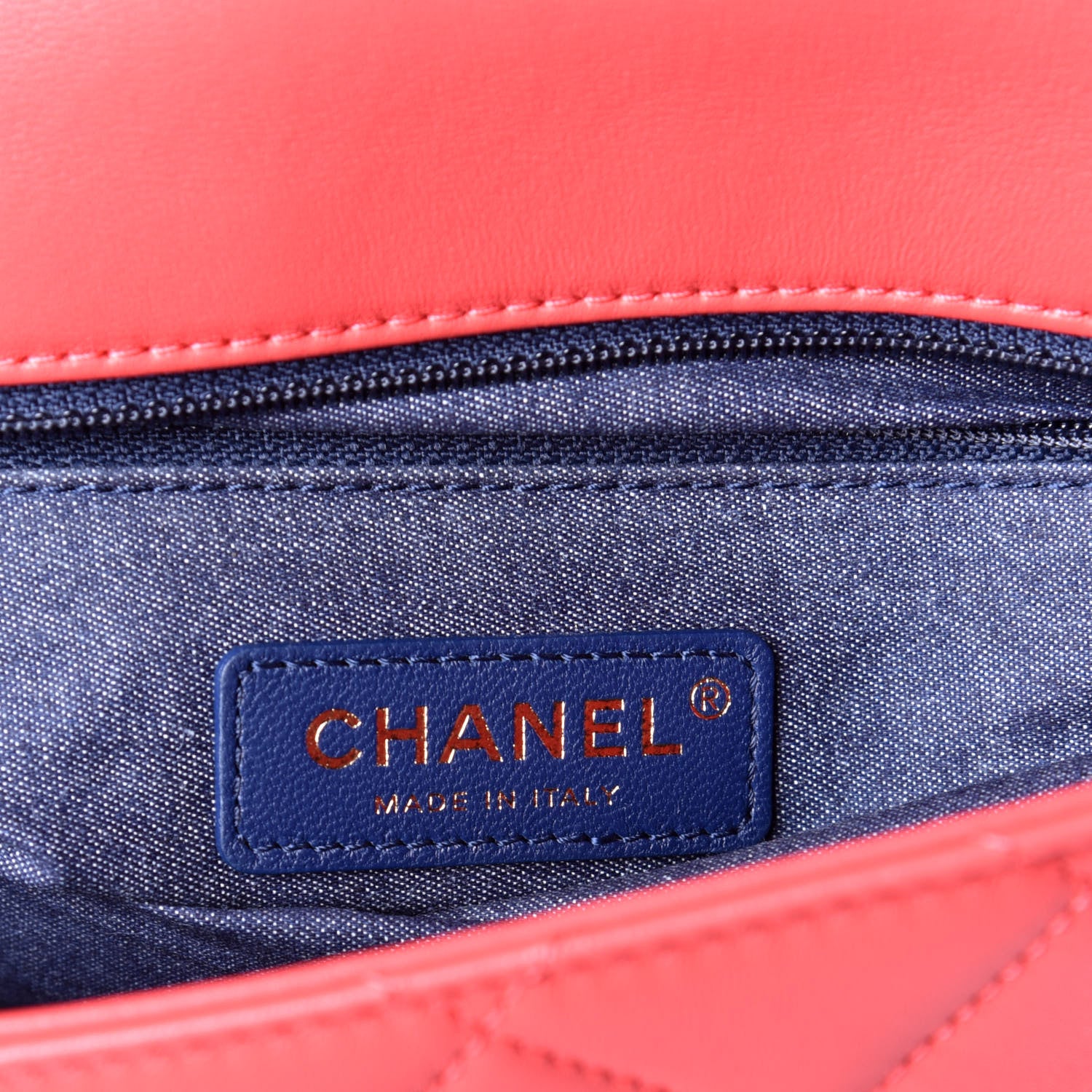 Chanel Lambskin Quilted Resin Bi-Color Chain Flap Bag Red 7 of 11