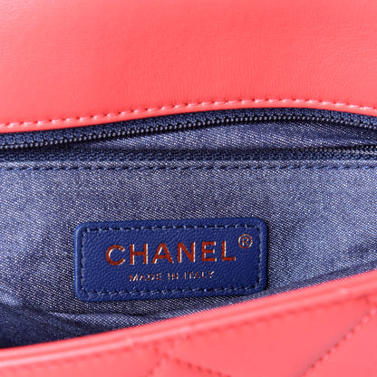 Chanel Lambskin Quilted Resin Bi-Color Chain Flap Bag Red 7 of 11
