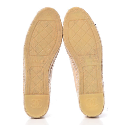 Chanel Lambskin CC Espadrilles 38 Beige Black 5 of 8
