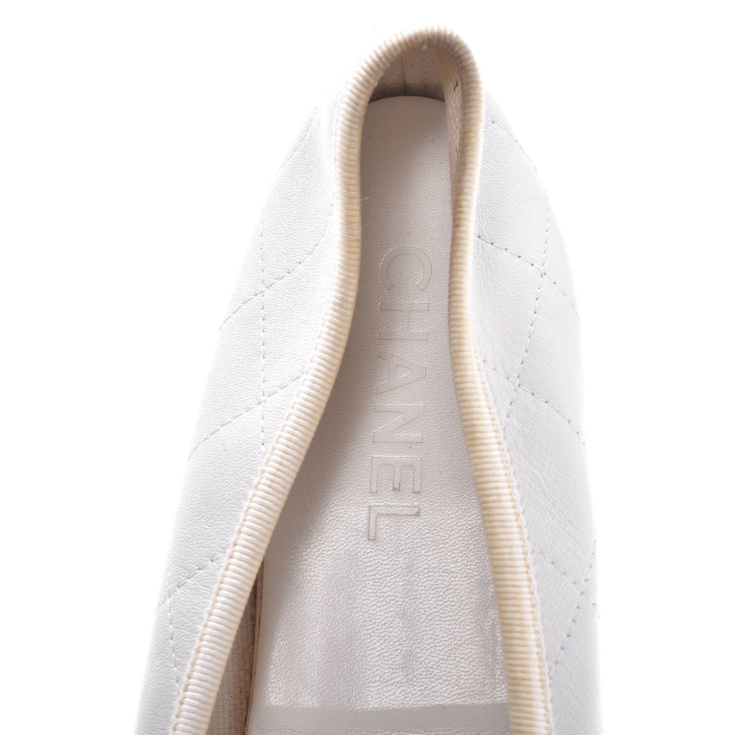 Chanel Lambskin Quilted Cambon Ballerina Flats 41 White Black 8 of 10