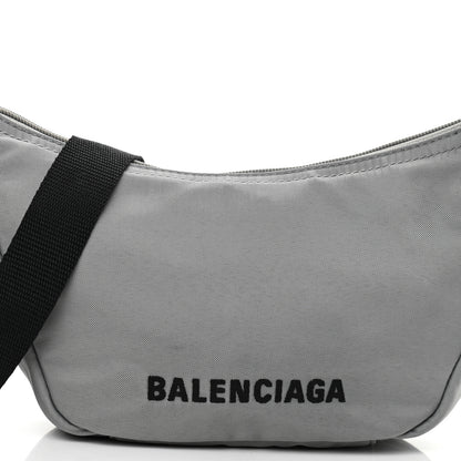 Balenciaga Recycled Sport Nylon Logo Embroidered Wheel Sling Bag Balenciaga Grey Black 6 of 8