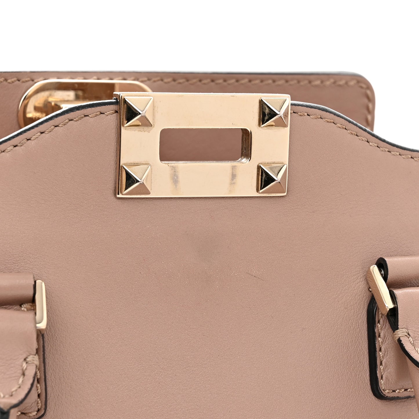 Vitello Mini Rockstud Tote Poudre