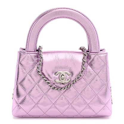 Chanel Metallic Aged Calfskin Quilted Nano Kelly Shopper Pink 1 of 11