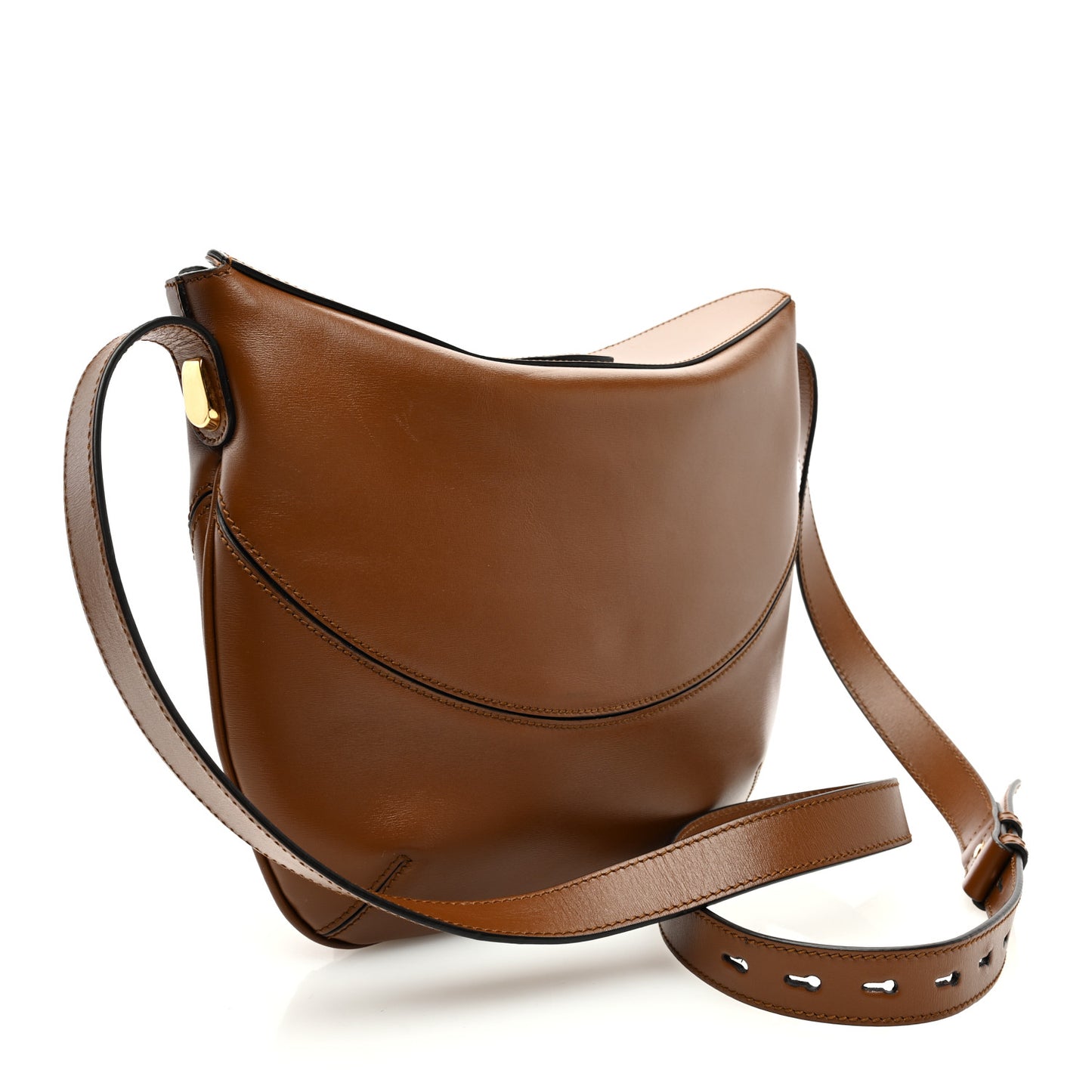 Boarded Plutone Calfskin Medium Arli Shoulder Bag Nocciola