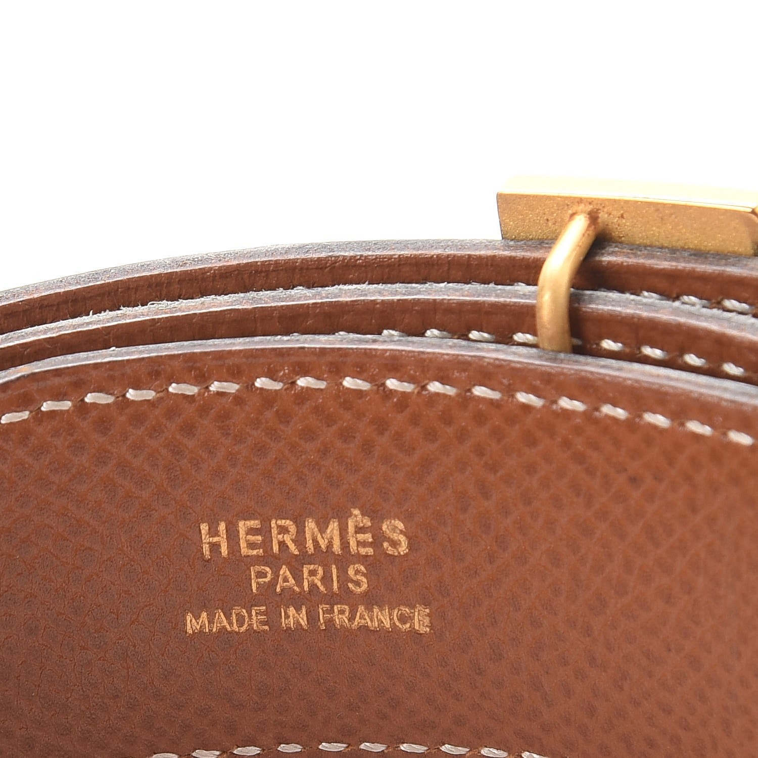Hermes Box Courchevel 32mm H Belt 65 Black Gold 8 of 11
