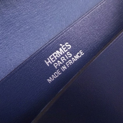 Hermes Leather Bearn Card Holder Bleu 6 of 7