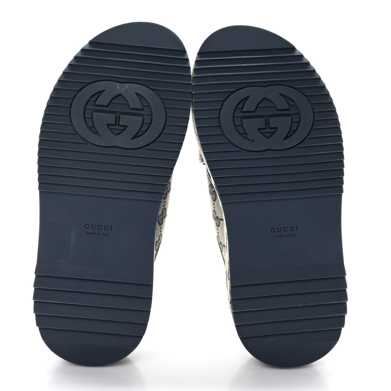 Gucci Monogram Criss Cross Platform Slide Sandals 36.5 Beige Blue 5 of 8
