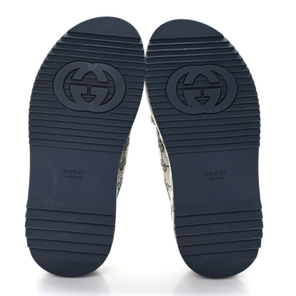 Gucci Monogram Criss Cross Platform Slide Sandals 36.5 Beige Blue 5 of 8
