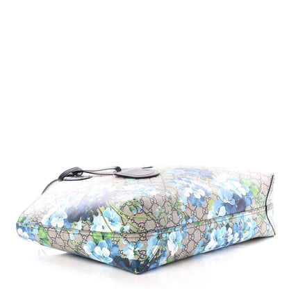 Gucci GG Supreme Monogram Blooms Medium Reversible Tote Beige Blue Navy 3 of 10