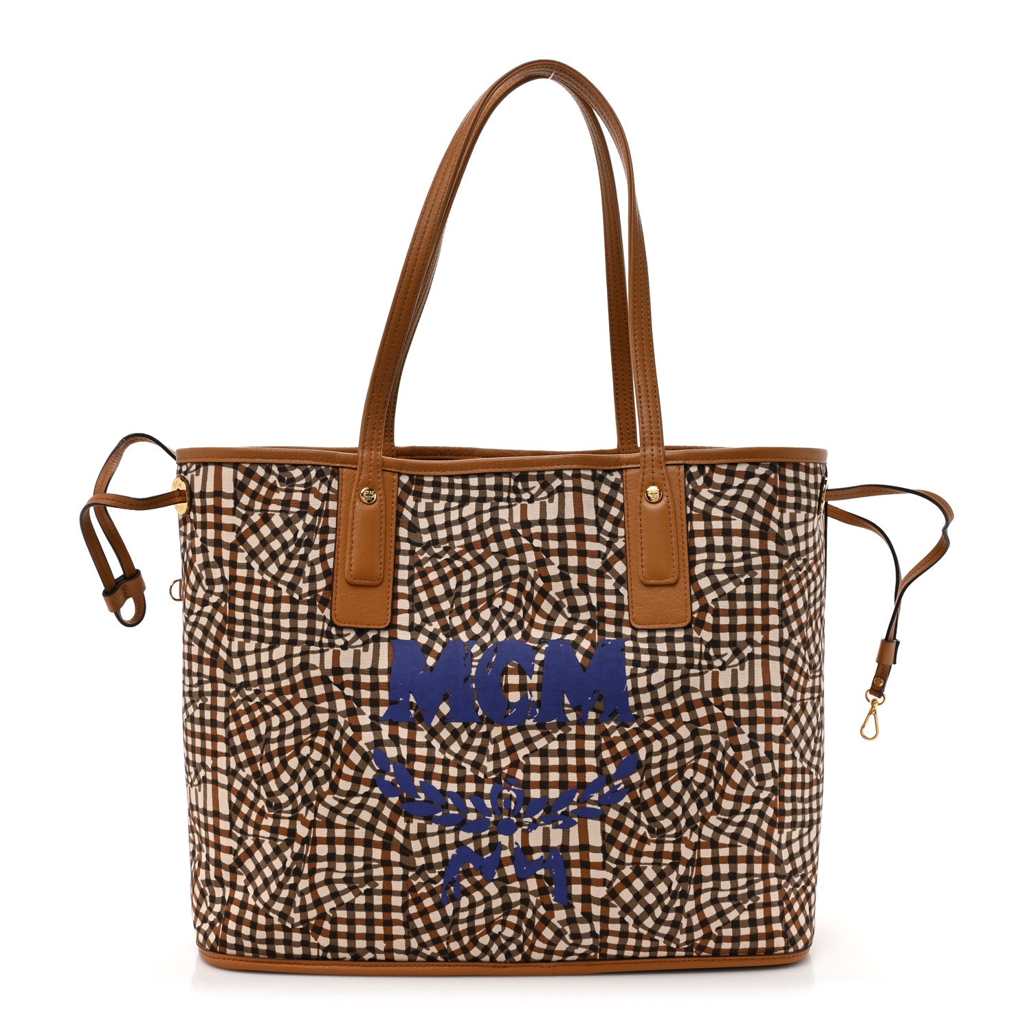 MCM Visetos Medium Liz Reversible Shopper Tote Cognac 4 of 18