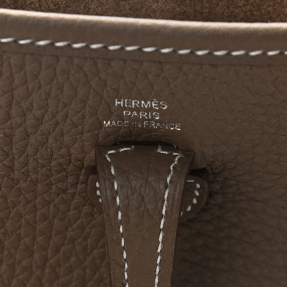 Hermes Taurillon Clemence Amazone Evelyne TPM Etoupe Bleu Indigo 6 of 9