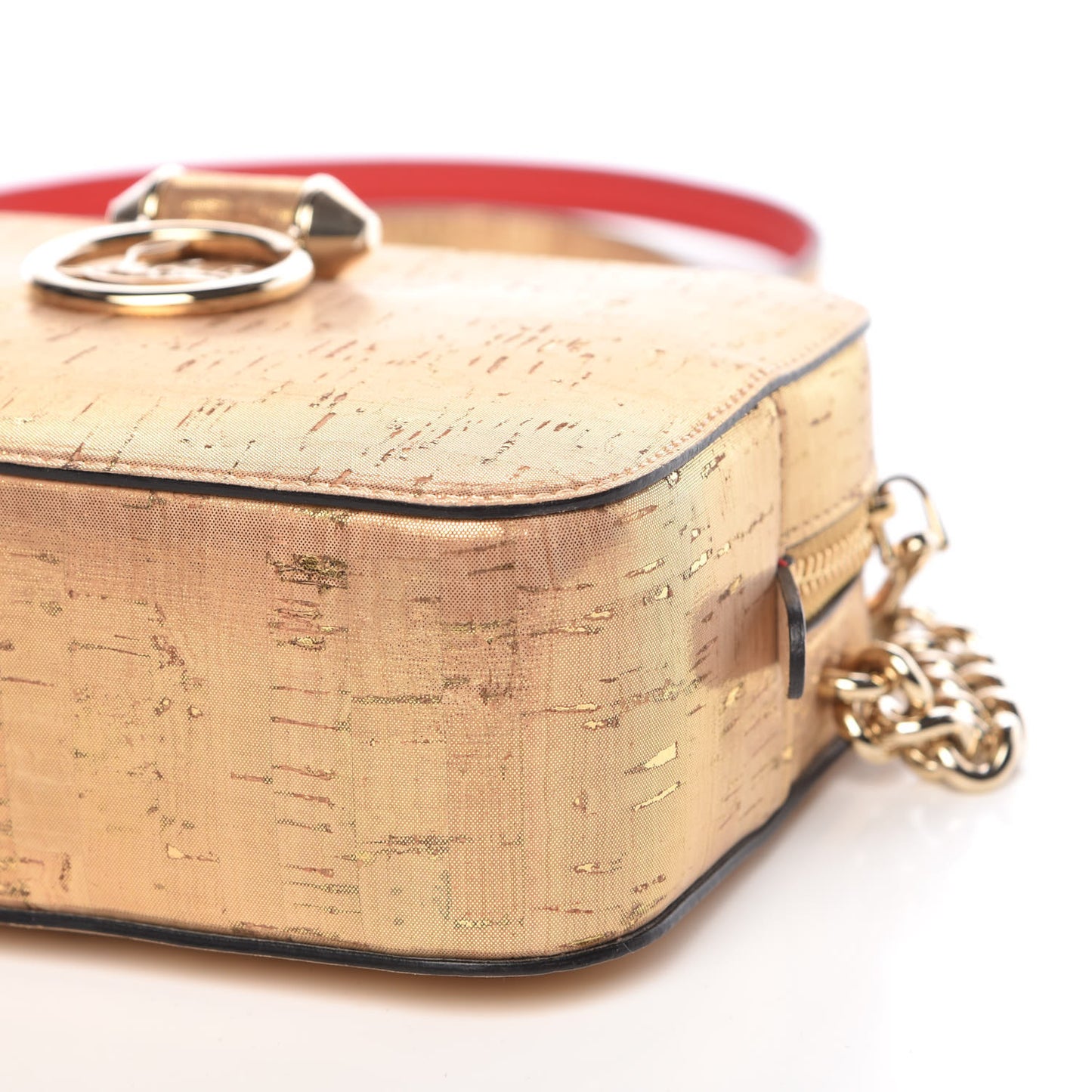 Metallic Liege Pepite Cork Mini Rubylou Crossbody Gold