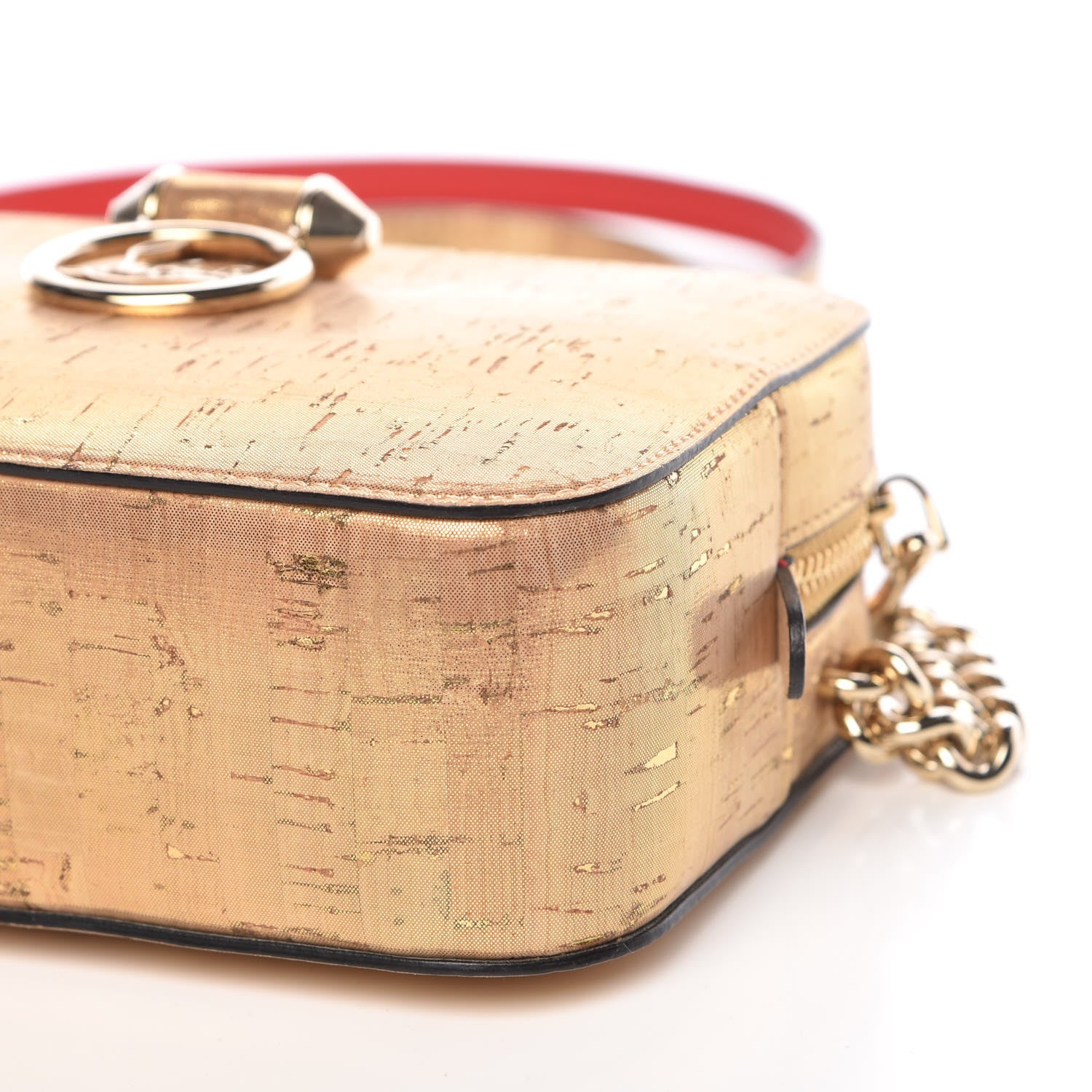 Christian Louboutin Metallic Liege Pepite Cork Mini Rubylou Crossbody Gold 6 of 11
