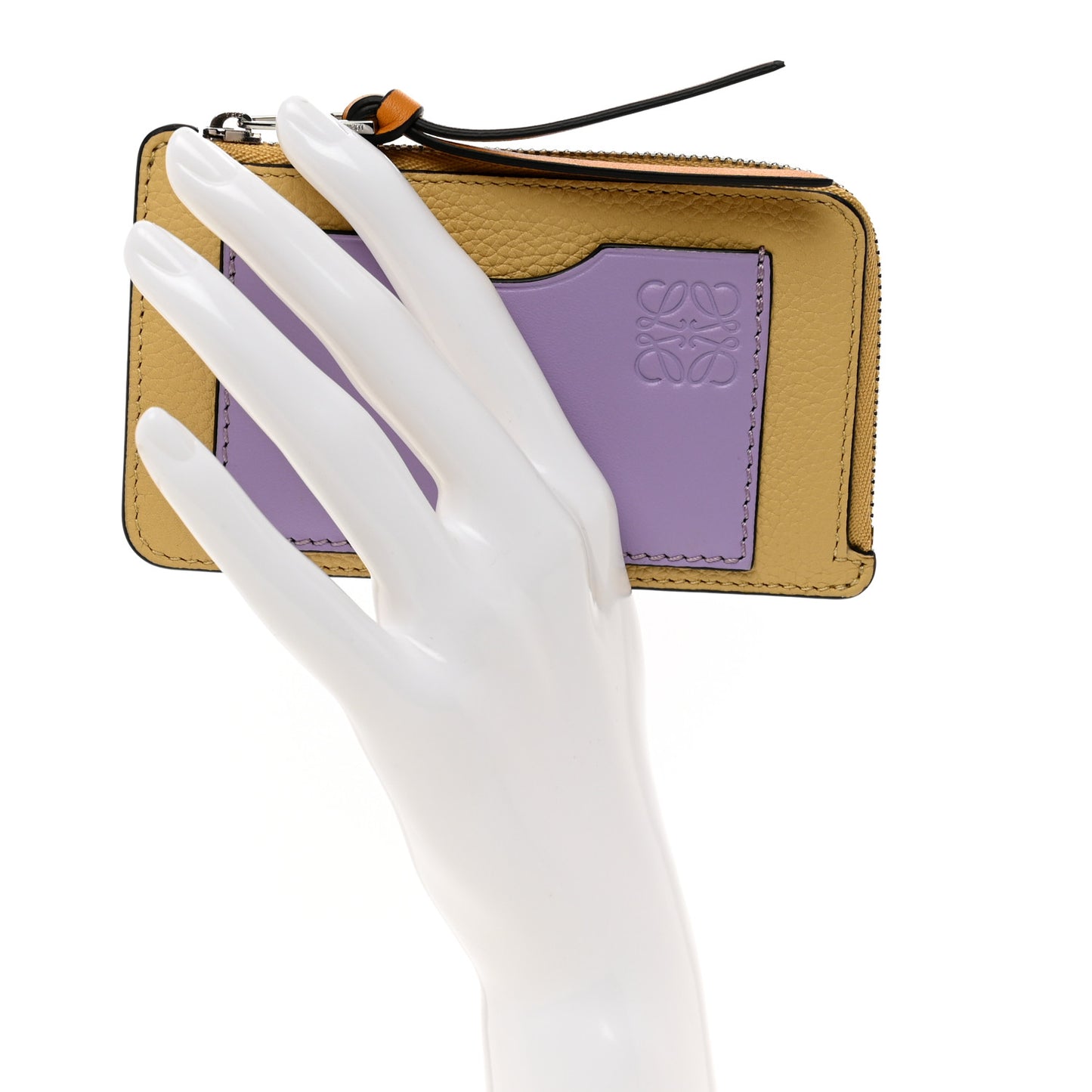 Soft Grained Calfskin Coin Card Holder Gold Guimauve