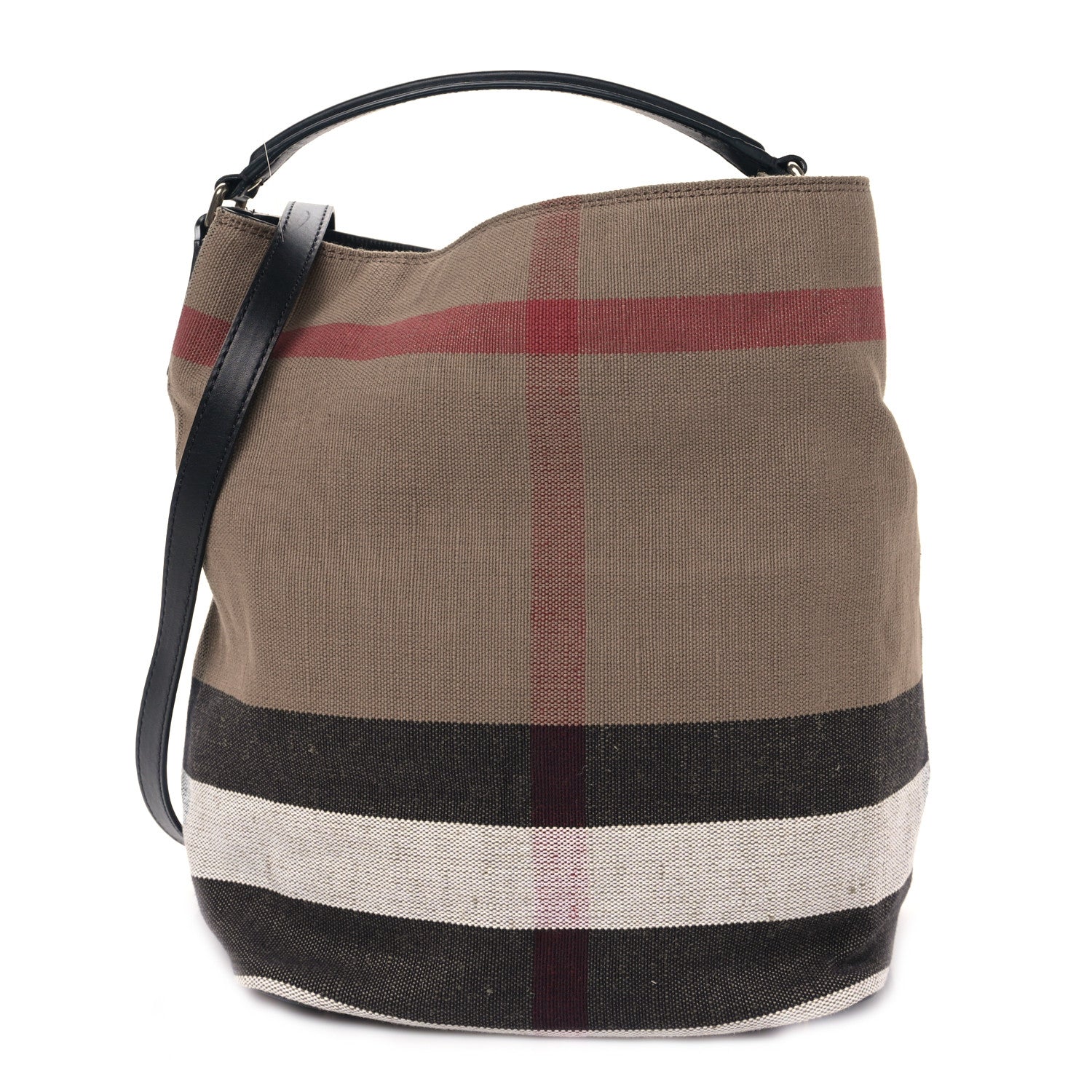 Burberry Canvas Mega Check Medium Susanna Hobo Black 1 of 9