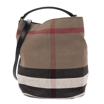 Burberry Canvas Mega Check Medium Susanna Hobo Black 1 of 9
