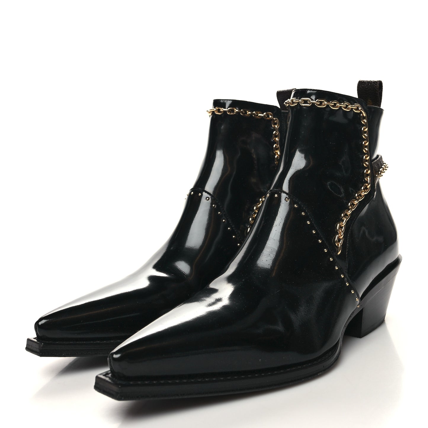 Metallic Calfskin Matador Ankle Boots 39.5 Black