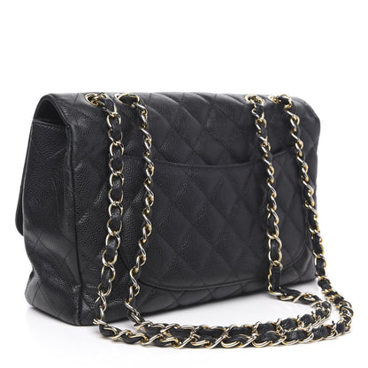 Chanel Caviar Quilted Jumbo Single Flap Black 3 of 16
