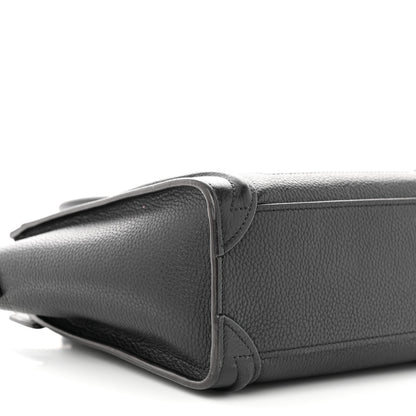 Celine Drummed Calfskin Nano Luggage Black 9 of 13