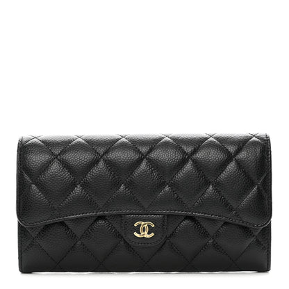 Chanel Caviar Quilted Long Flap Wallet Black 1 of 9