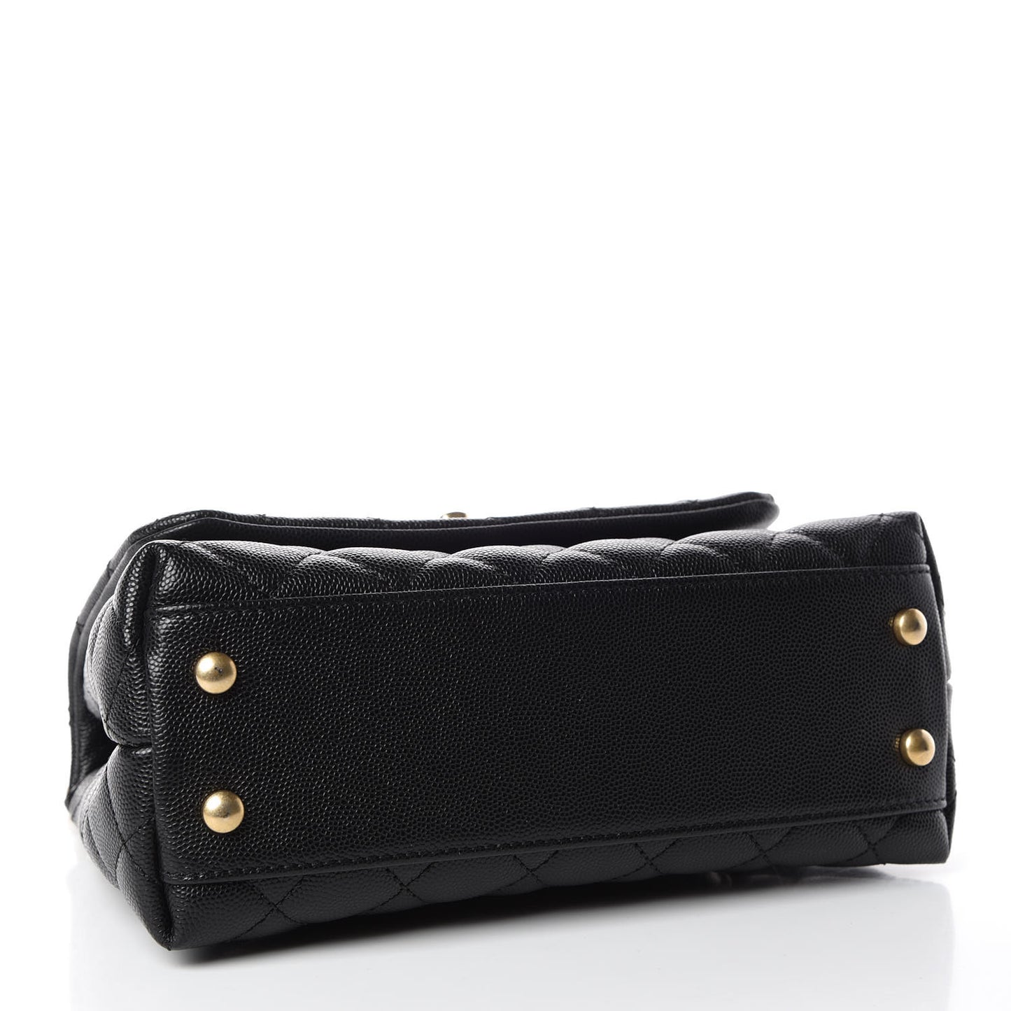 Caviar Quilted Mini Coco Handle Flap Black