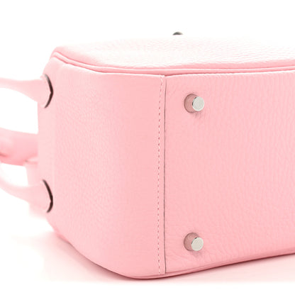 Hermes Taurillon Clemence Verso Mini Lindy 20 Rose Sakura Gris Perle 9 of 11