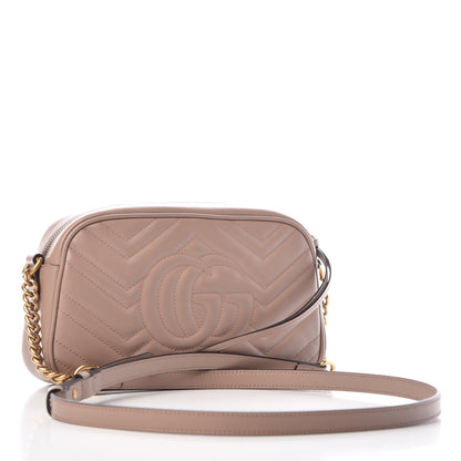 Gucci Calfskin Matelasse Small GG Marmont Chain Shoulder Bag Porcelain Rose 3 of 7