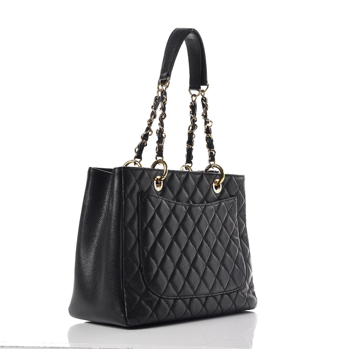 Caviar Quilted Grand Shopping Tote GST Black