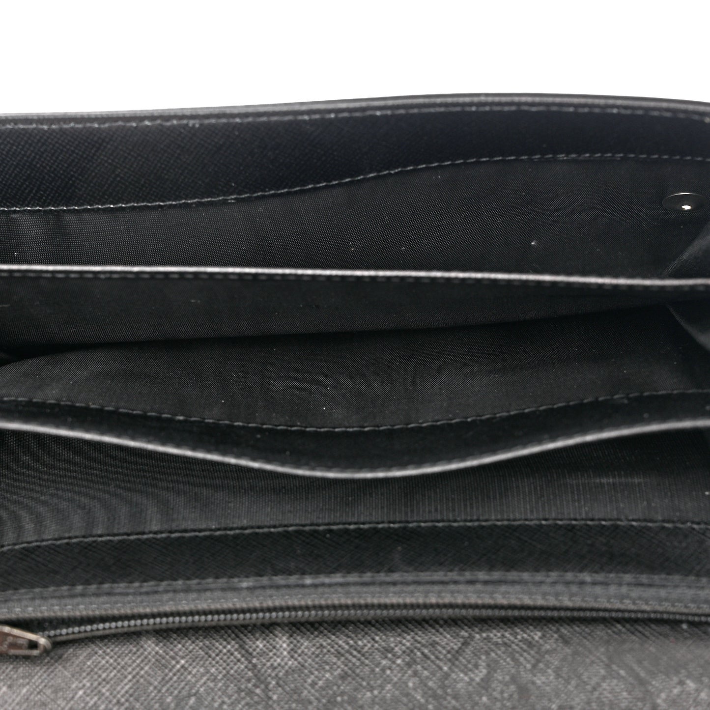 Tessuto Nylon Saffiano Flap Wallet Black