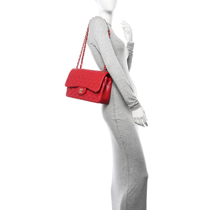 Chanel Caviar Quilted Jumbo Double Flap Red 2 of 10