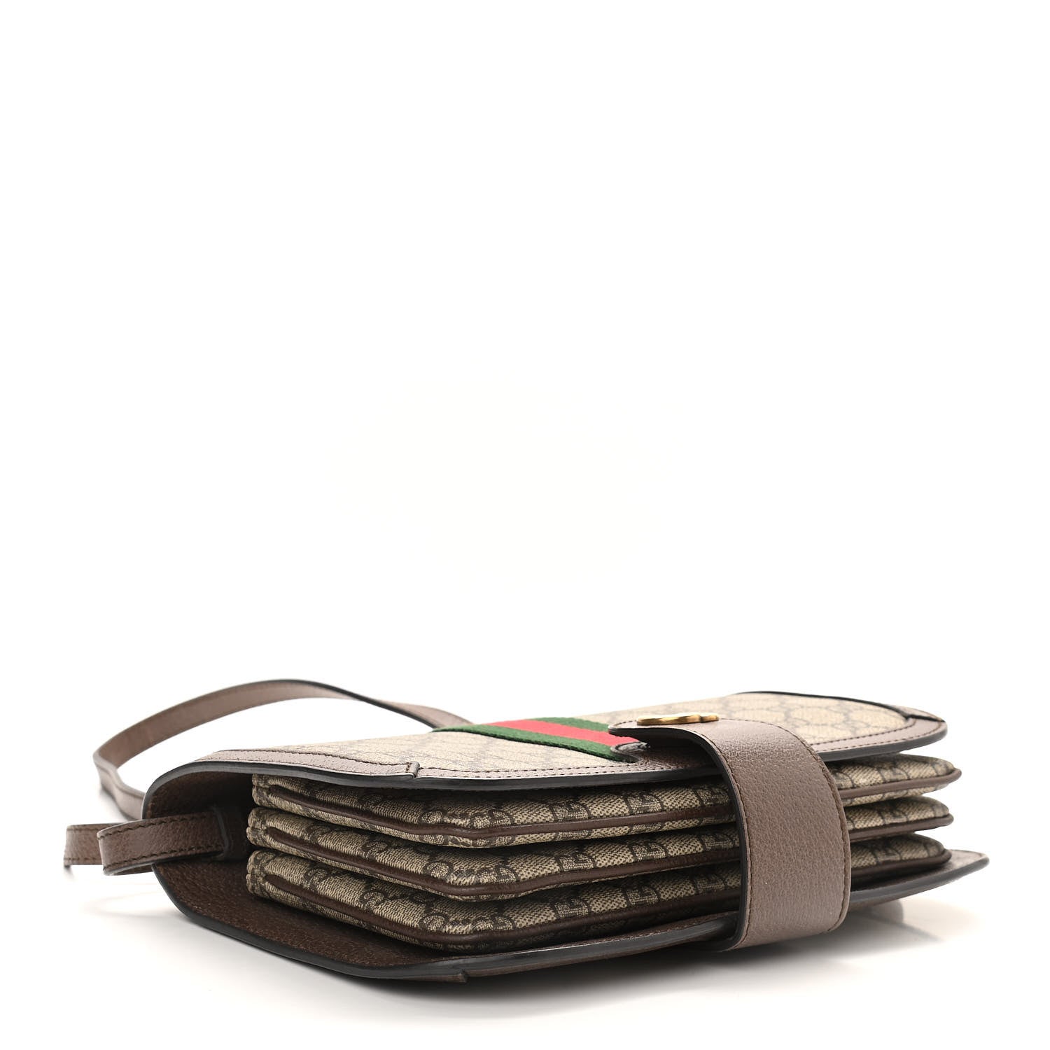 Gucci GG Supreme Monogram Web Ophidia Flap Messenger Bag Beige New Acero 4 of 11