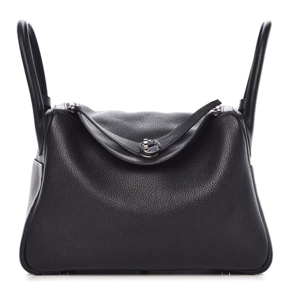 Hermes Taurillon Clemence Lindy 30 Black 1 of 12