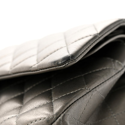 Chanel Metallic Calfskin Quilted Medium Double Flap Ruthenium 15 of 16