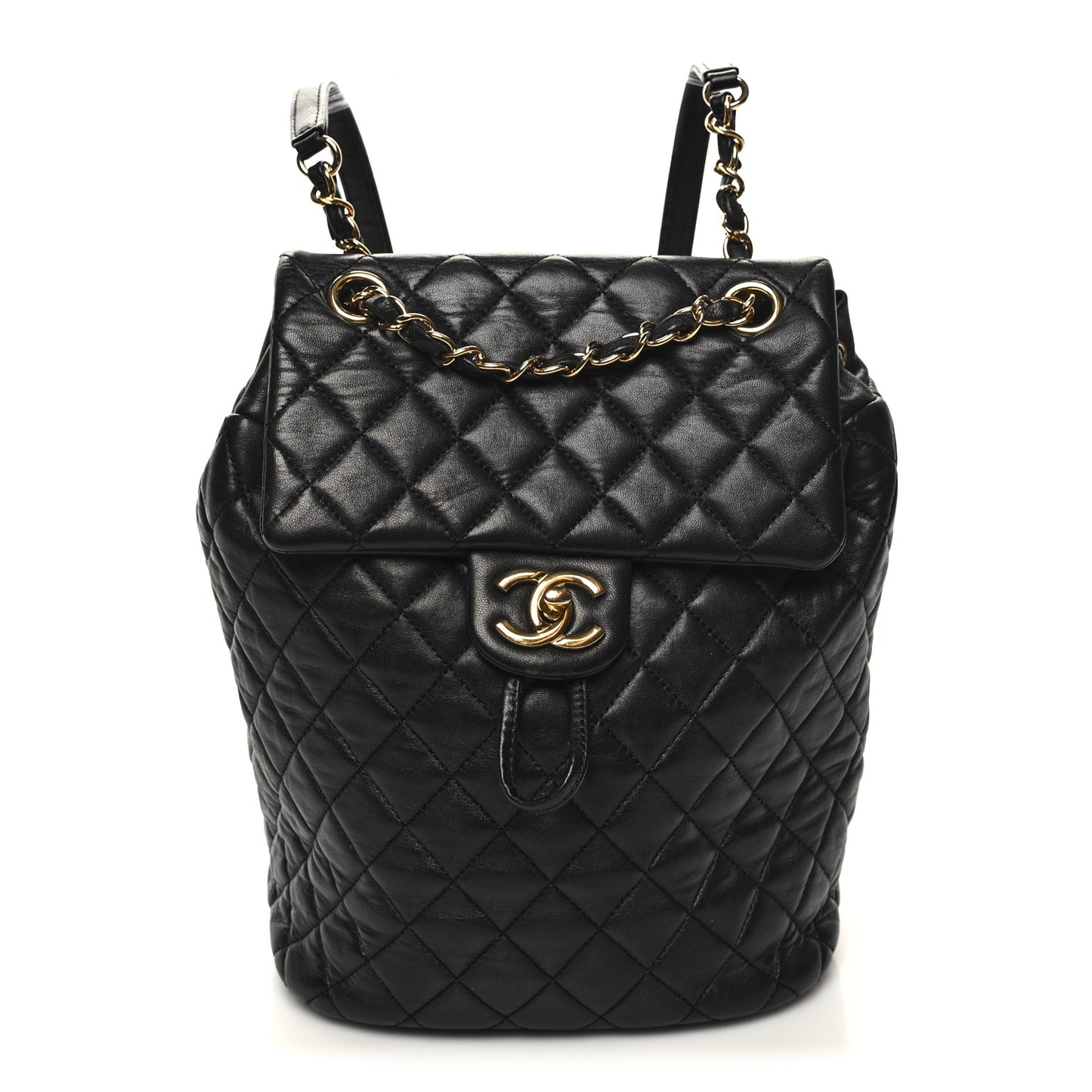 Lambskin Quilted Small Urban Spirit Backpack Black