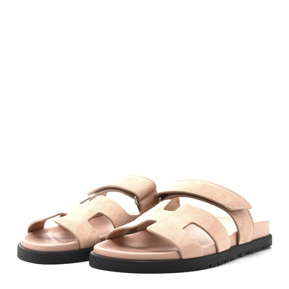 Hermes Suede Goatskin Womens Chypre Sandals 36 Nude 4 of 10