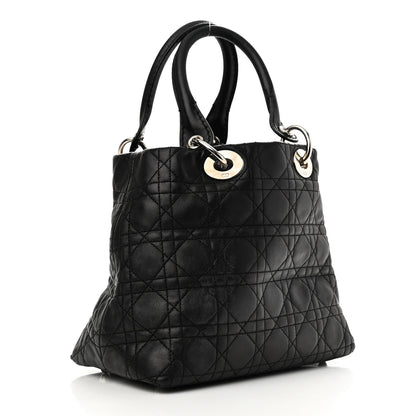 Christian Dior Lambskin Cannage Small Soft Lady Dior Tote Black 3 of 14