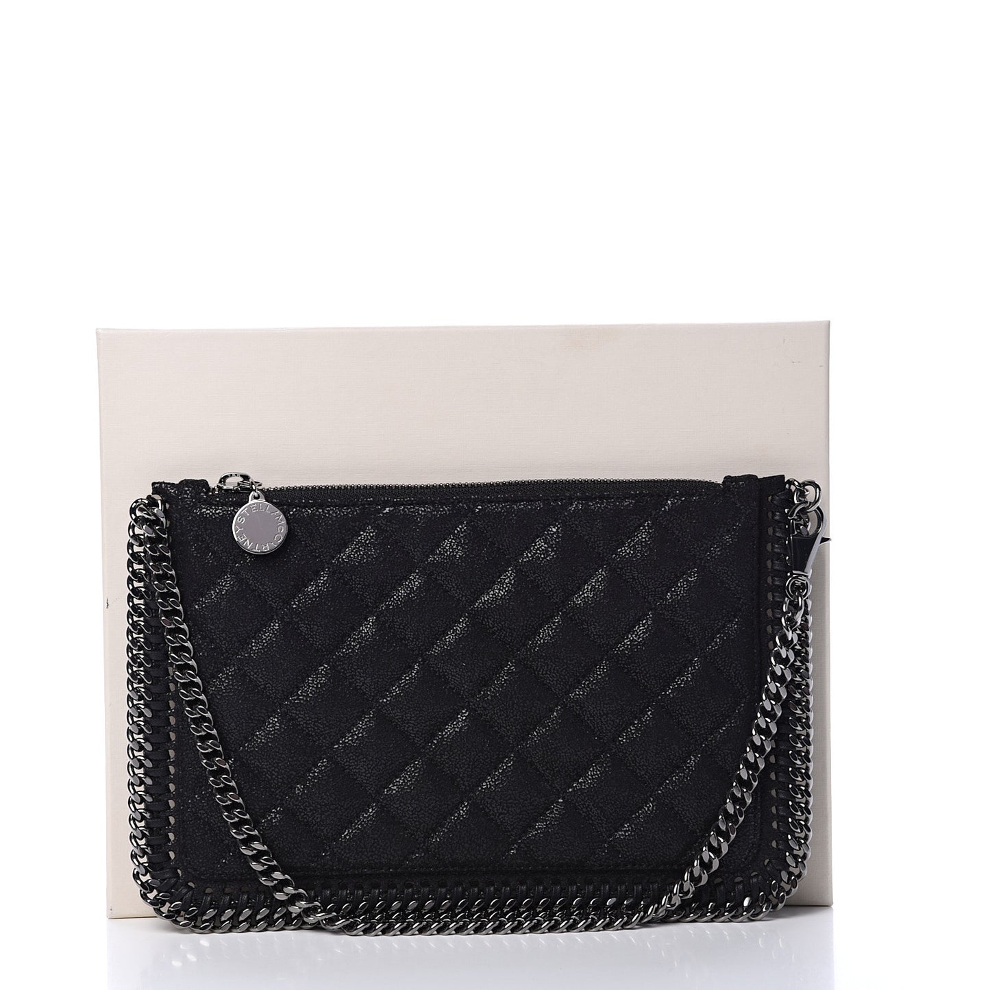 Shaggy Deer Quilted Falabella Wristlet Black