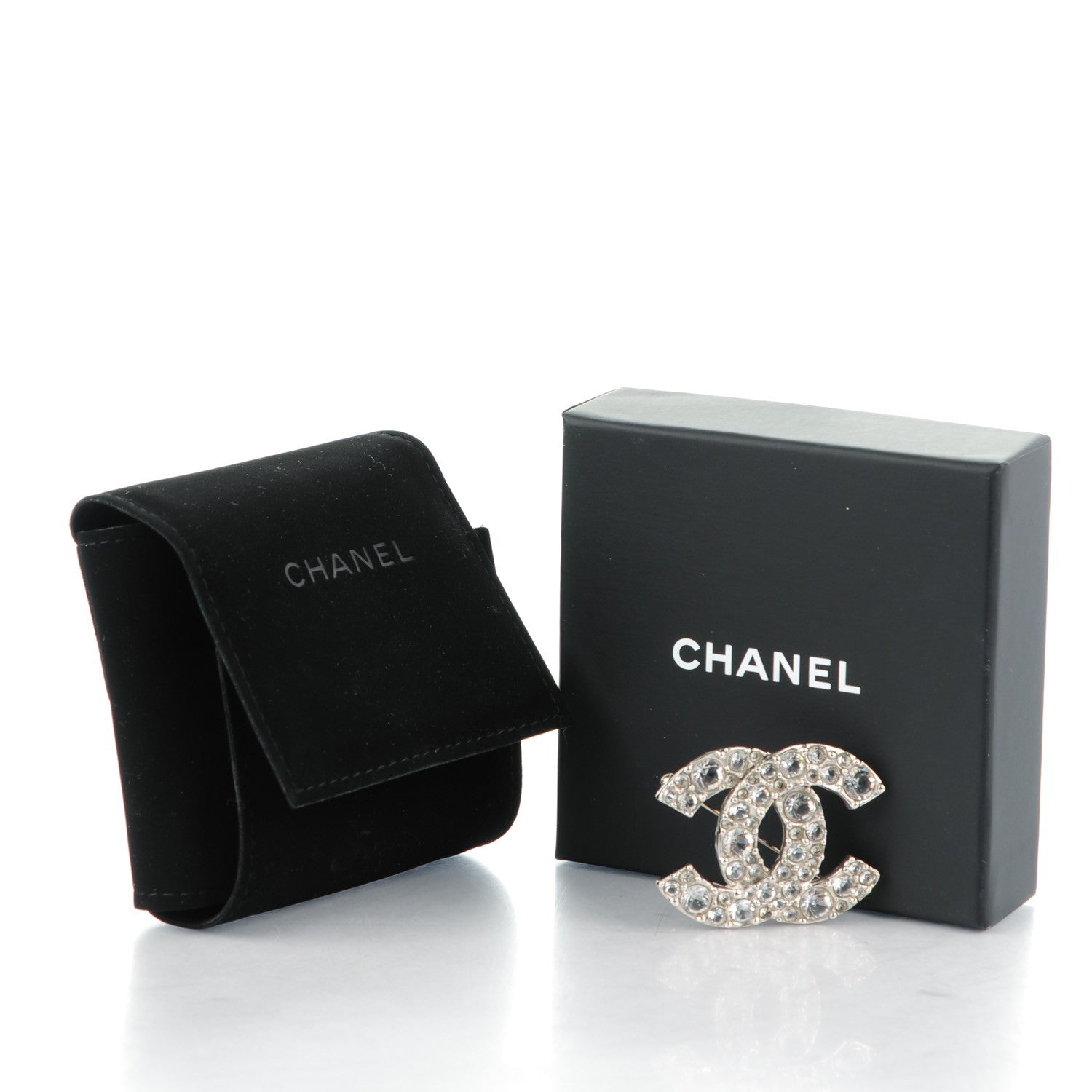 Chanel Crystal Large CC Brooch Silver 5 of 5